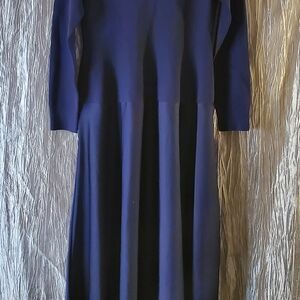 Chic Long Sleeve Navy Dress
